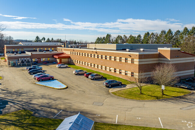 Jeannette Senior High School has ample parking for the faculty.