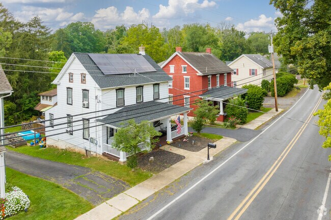 Main St. is lined with homes with cozy front porches in Lower Frederick Township.