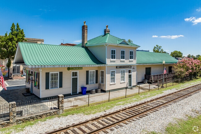 The Conyers Welcome Center is located in the Olde Town Historic Train Depot.