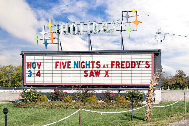 Visit Holiday Auto Theatre to watch one of your favorite movies.