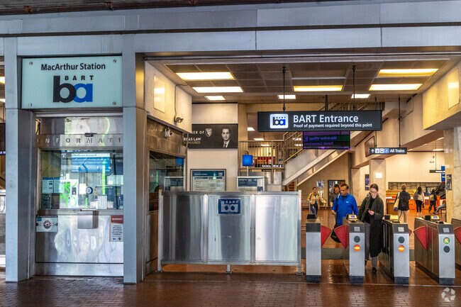 From Central Piedmont the MacArthur BART subway station is less than 5 miles away.