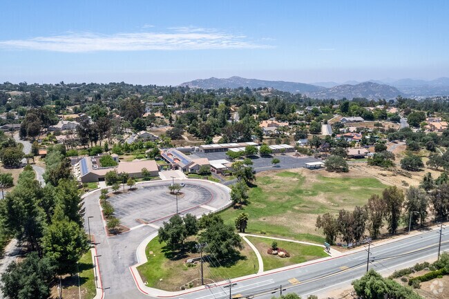 An elevated view of Boulder Oaks Elementary School in Alpine.
