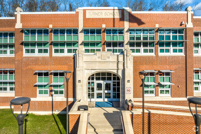 Turner Intermediate School welcomes students with a grand outdoor staircase.