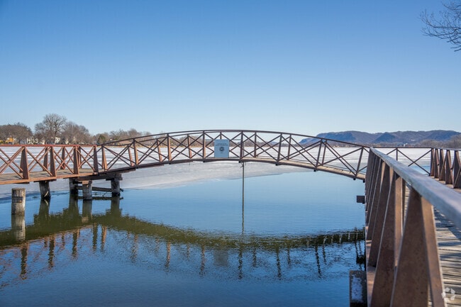 Lake Winona fishing pier provides a quiet spot for anglers near downtown Winona.