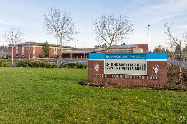 Endeavour Elementary in Image keeps families informed with its bright marquee sign.