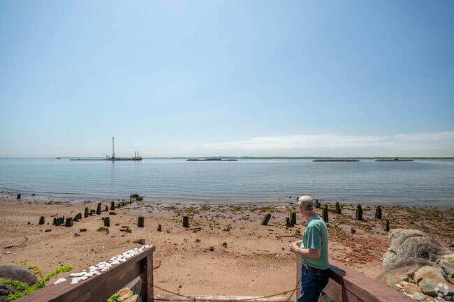 Conference House Park has a dog park, playground and a beach with views of New Jersey.