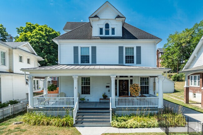 The American Foursquare is a classic home style in Wasena with four rooms on both floors.