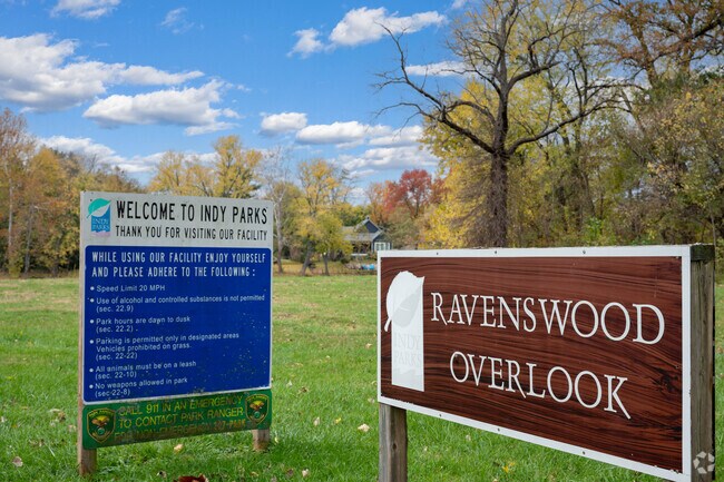 Beautiful views of the White River can be seen from Ravenswood Overlook, a local park.
