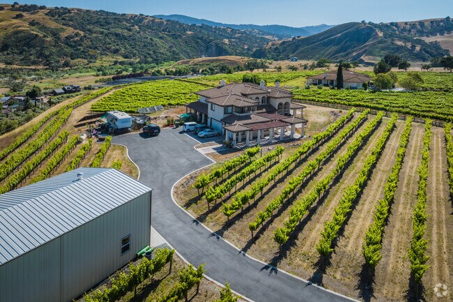 Vineyard surround the suburbs in Ridgemark, California