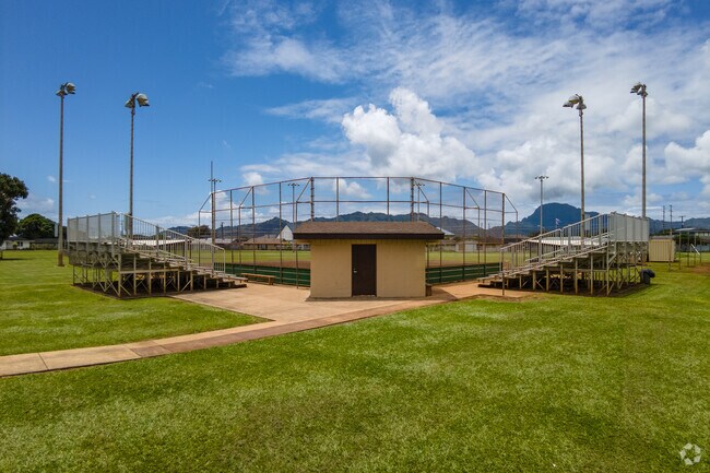 The field at Isenberg Park in Lihue is clean and ready for play.