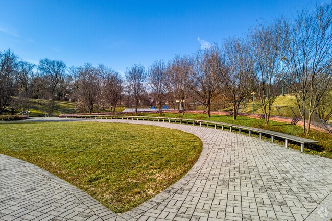 Langdon residents can stroll around Chuck Brown Memorial Park or rest on one of the benches.