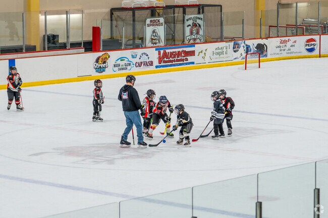 The Rock Springs Family Recreation Center features an ice arena, swimming pool, basketball courts, and more.