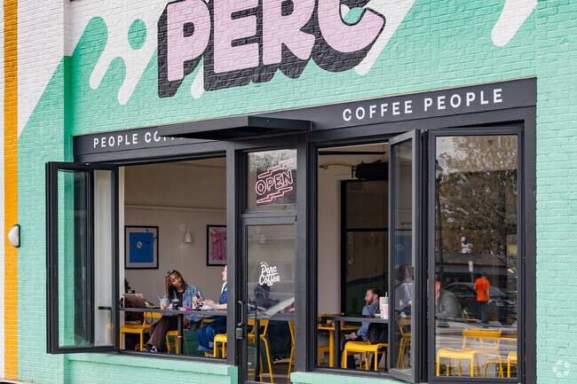 Locals enjoy an afternoon at Perc Coffee in Tucker.