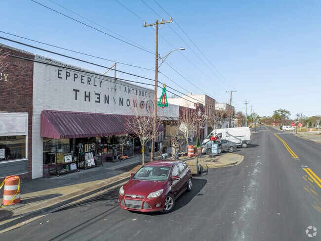 Main street of Gray Court is home to interesting stores like the impressive local antique shop.