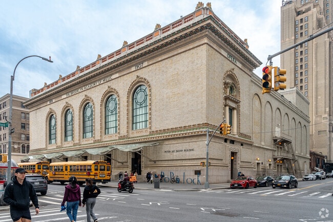 The Brooklyn Academy of Music in the Fort Greene area has a picturesque exterior.