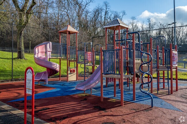 Pittsburgh Westwood K-8 has a big play area for the students to play and exercise on.