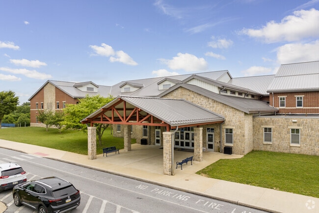 Rustin High School has stunning architecture and receives an A grade from Niche.