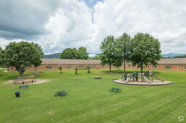 There is a playground at Pisgah Forest Elementary School.