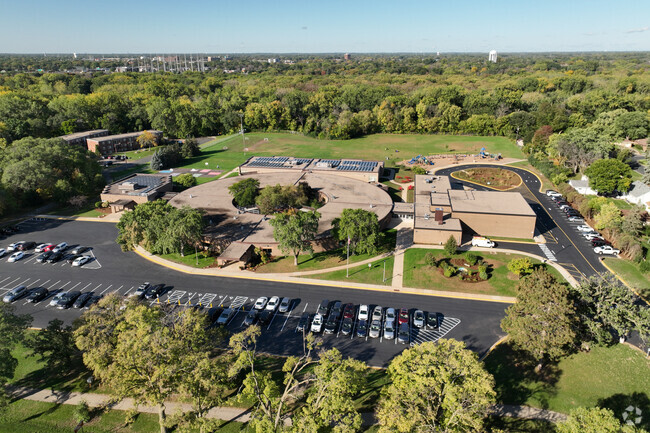 Aerial view of Stevenson Elementary School.