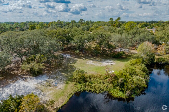 Aragon Park sits on the water and provides ample shade for residents.