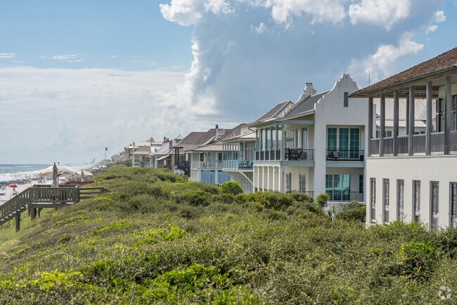 The beachfront homes in Seacrest Beach have private beach access and watch towers.