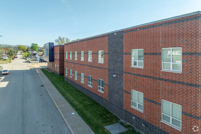 Lafayette Middle School is a modern style building with brick construction.