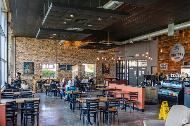 A good book, a warm drink, and a river view—Milltown Coffee is East End’s favorite stop.