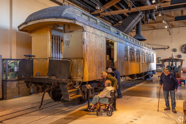 Restored vintage railcars at the Nevada State Railroad Museum in Carson City.