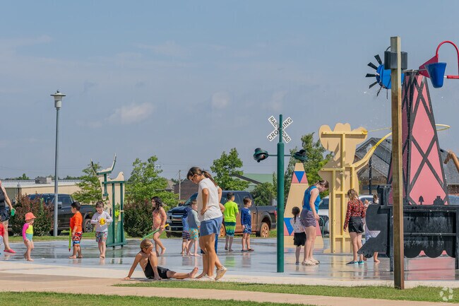 Piedmont Community Park near Northwood has a splash pad for kids to cool off in the summer heat.