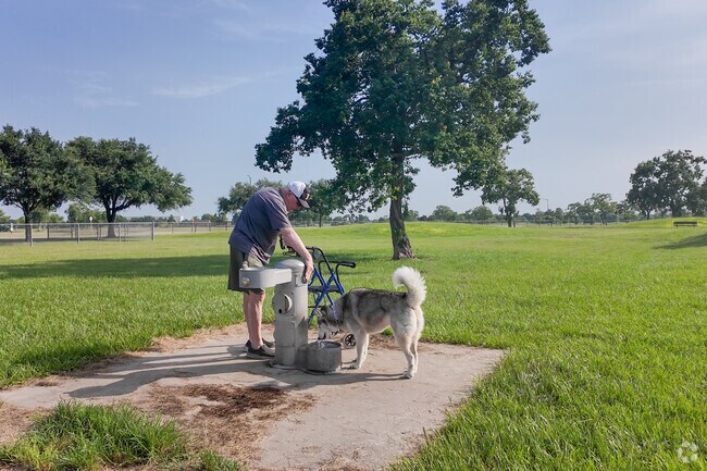 Residents can take furry friends to the Tom Bass dog park for open spaces and play.