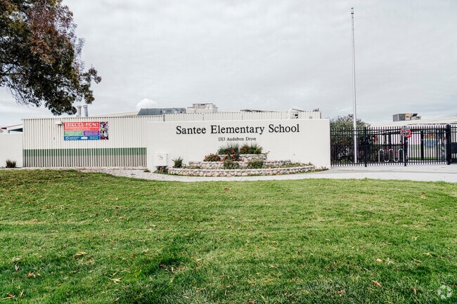 The front building of Santee Elementary School in San Jose, California.