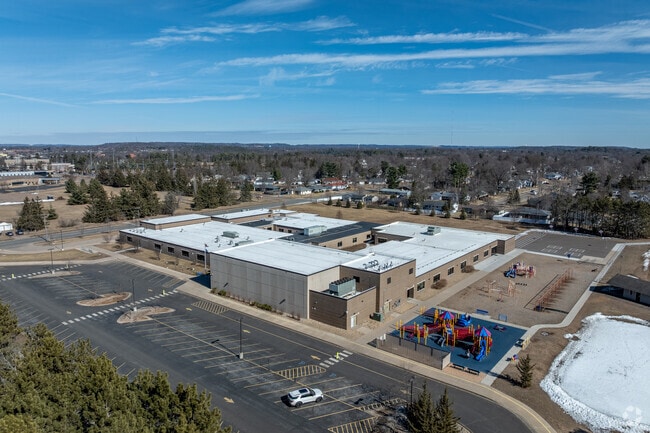 Putnam Heights Elementary School has a large playground for recess.