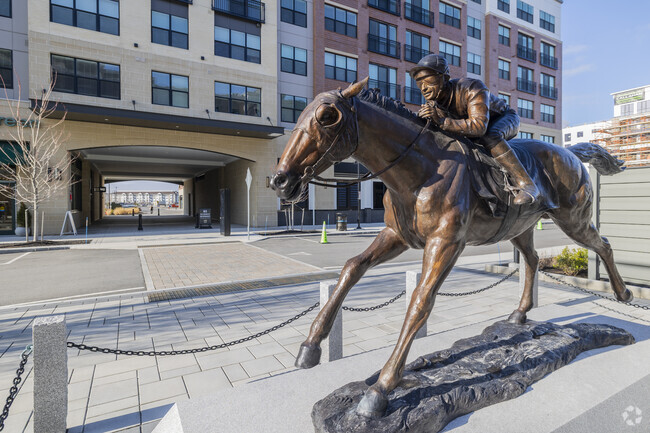 As a nod to the past, a rider on horseback at Depot Village honors the site's history as a former horse racing track.
