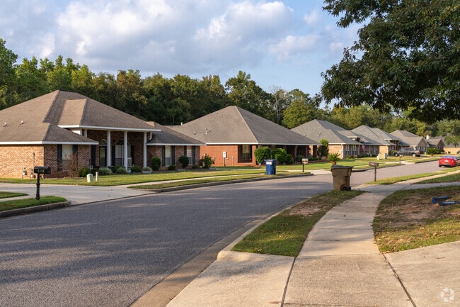 A beautiful row of homes that display the popular architectural styles of Belmeade.