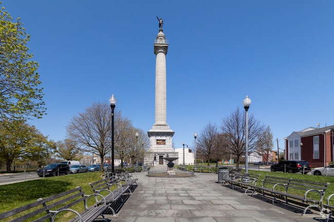 Battle Monument and Park offers benches for residents and visitors to sit and relax.