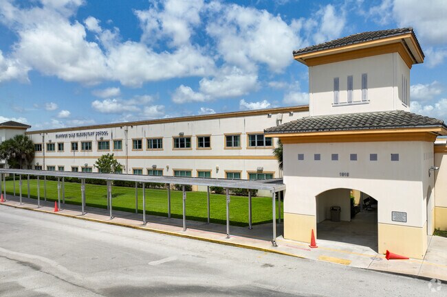 Ebridge Gale Elementary school has a Spanish style architecture in Wellington.