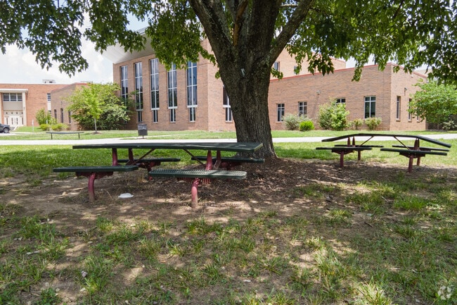 Southeast Guilford Middle School has plenty of outdoor seating.