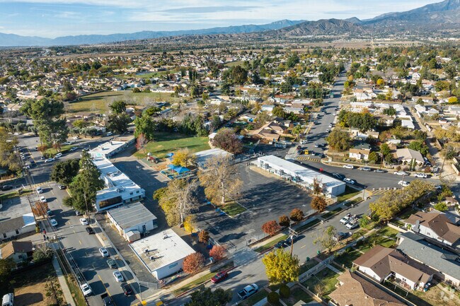 A sprawling aerial view of Highland Academy in Beaumont.
