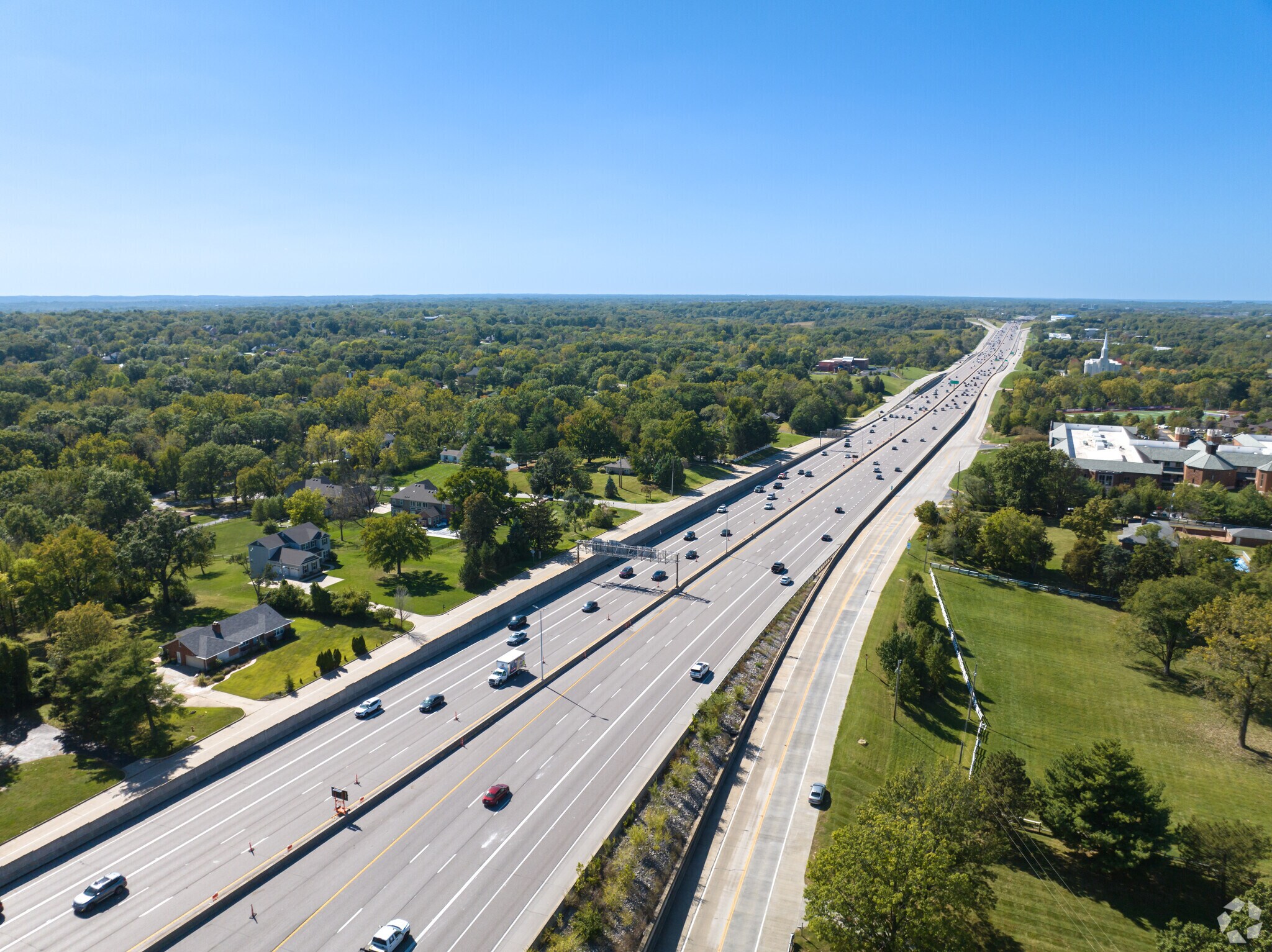 Looking westward I-64 is a main interstate leading through Town and Country.