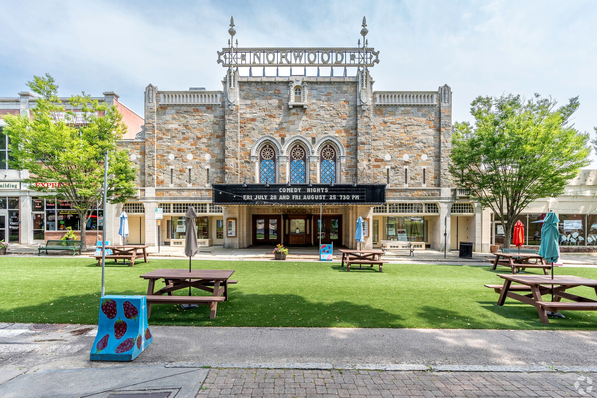 Check out the Norwood Theatre, which has tribute bands, stand-up comedians, and live music.