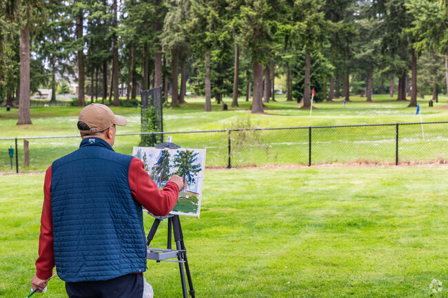 This Crossroads local enjoyed the park with some scenic painting of the golf course.