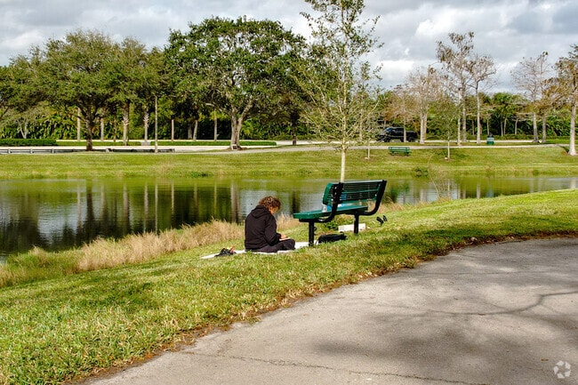 Relax by the many waterfront areas in the Bluffs neighborhood of Jupiter, FL.