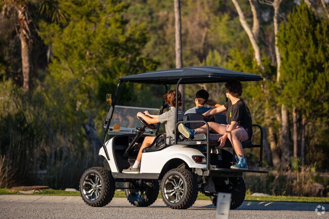 Charleston National kids can drive around on golf carts to different activities.