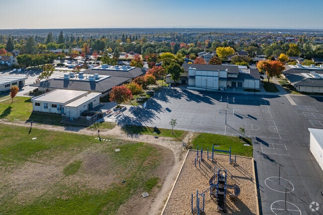Parker Whitney Elementary School offers a sprawling campus when viewed from above.