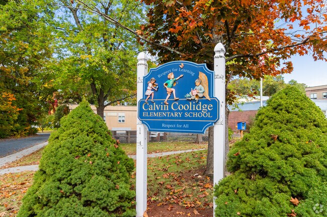 The main entrance of Calvin Coolidge Elementary is in a private one way street near Edgemere.