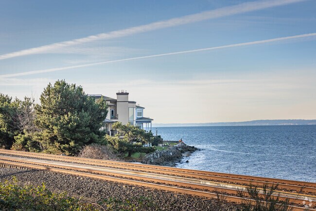 Waterfront homes in the Richmond Beach neighborhood enjoy scenic views of the Puget Sound and Olympic Mountains.