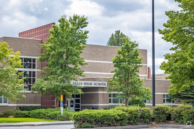 Faculty entrance at Post Falls High School.
