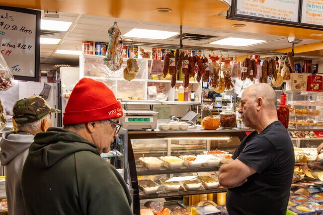 San Fratello's is an Italian market with fresh mozzarella and imported products on Main Street.