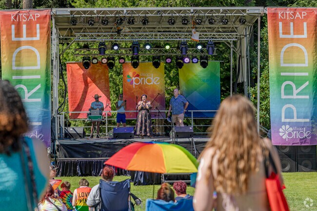 Emily Randall Washington State Senator speaks about her run for congress at Kitsap Pride 2024.