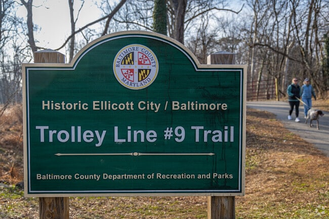 The Trolley Line #9 Trail is a 1.25 mile boardwalk and paved trail in Catonsville, MD.